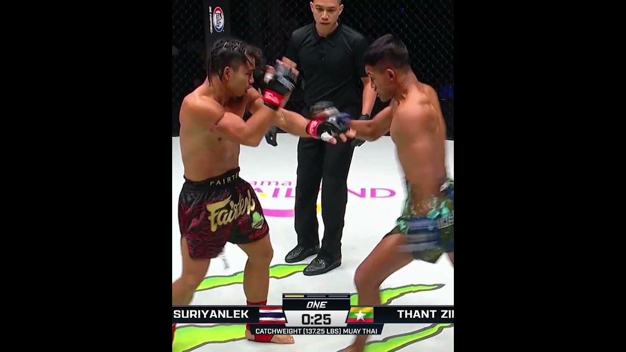 EPIC COMEBACK  Suriyanlek and Thant Zin went head to head in a fiery Muay Thai showdown!
