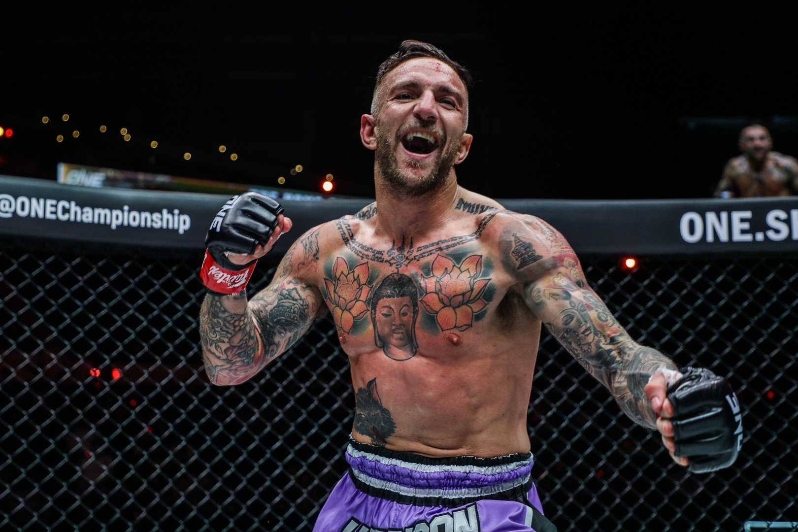 Liam Harrison is pleased after his win at ONE 156