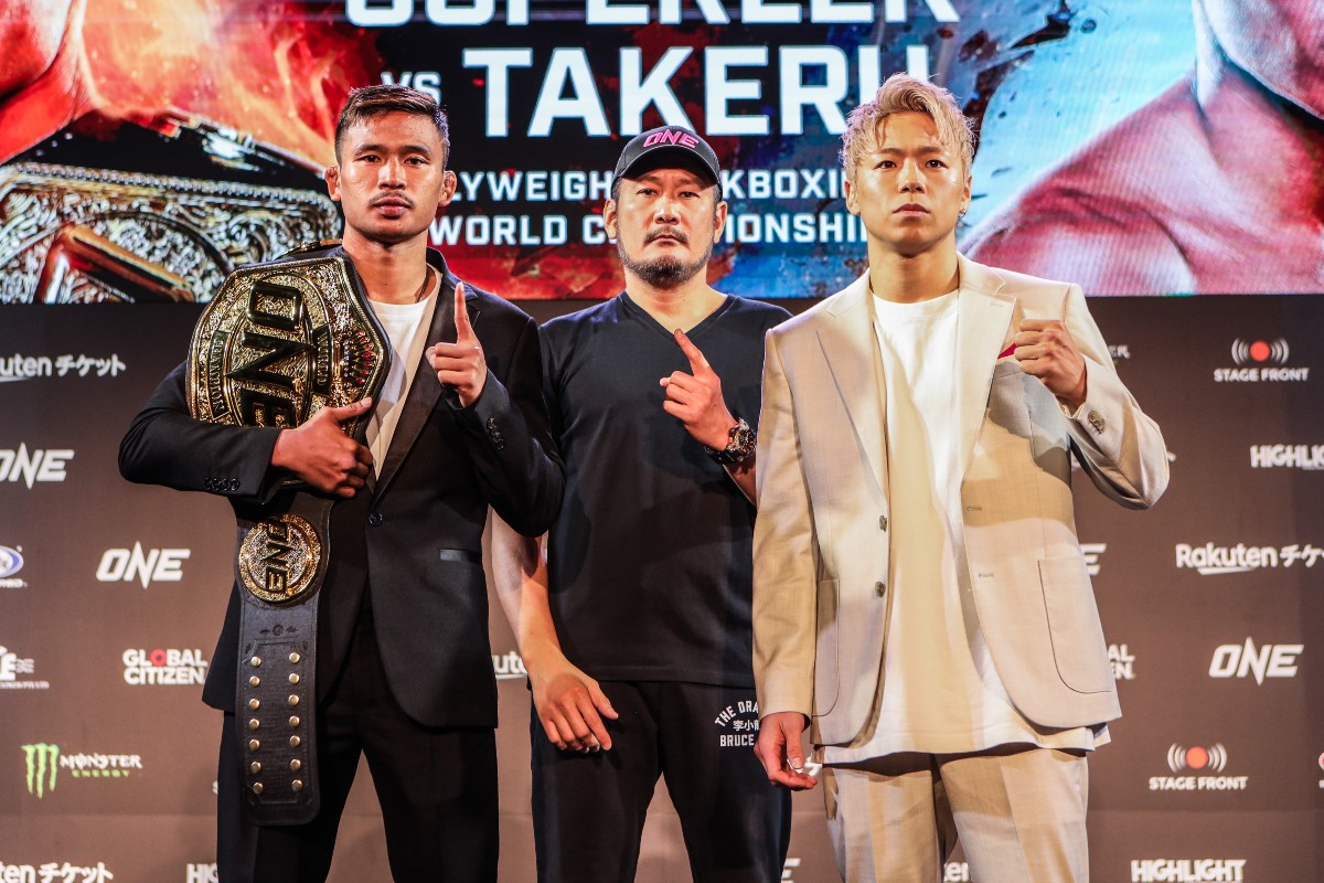 Superlek Kiatmoo9 and Takeru Segawa at the ONE 165 press conference